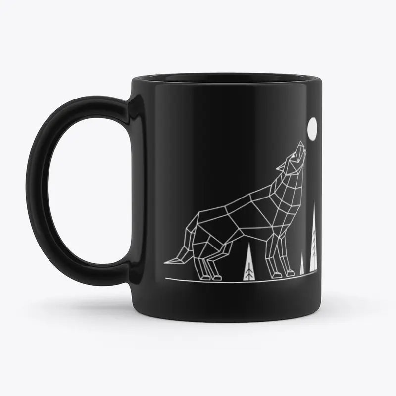 Minimalist Wolf Themed Mug